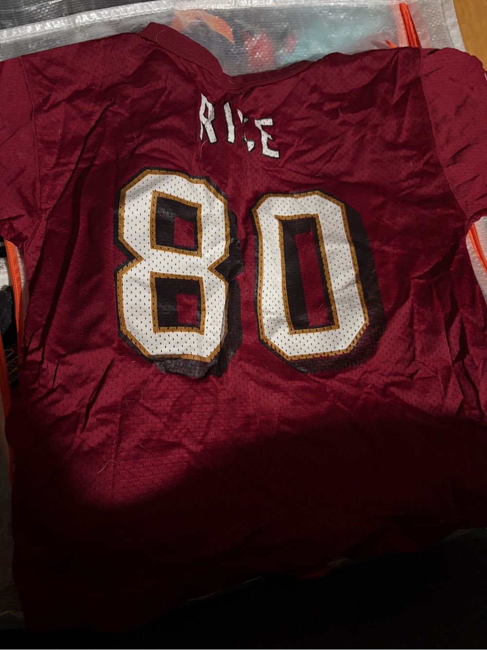 STARTER Maroon Football Jersey- Large 49ers Jerry Rice - Kids large